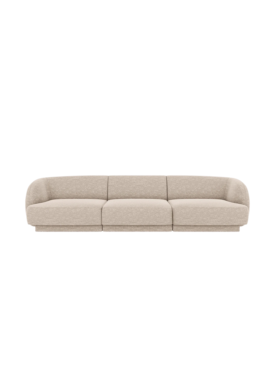 
Modulares Design Sofa „Miley“ (3-Sitzer) - Chenille Beige