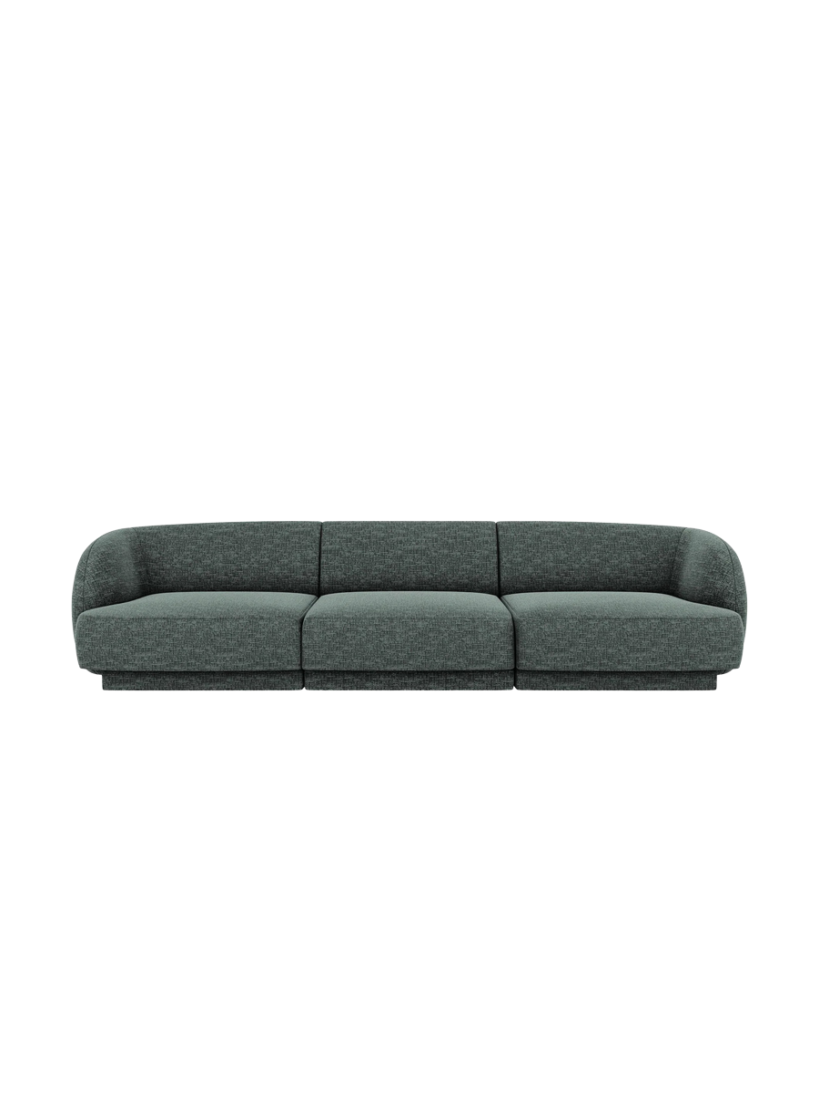 
Modulares Design Sofa „Miley“ (3-Sitzer) - Chenille Petrol