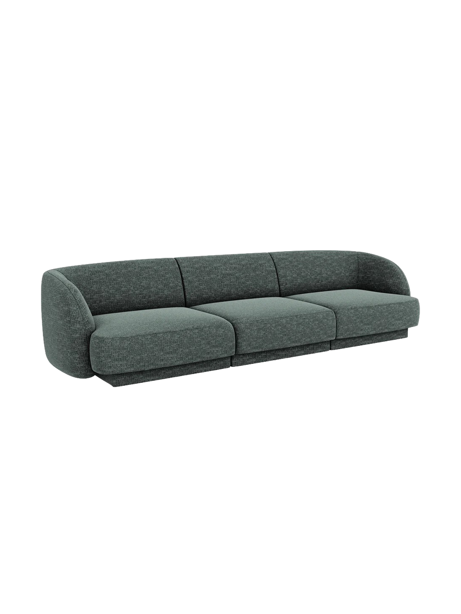 
Modulares Design Sofa „Miley“ (3-Sitzer) - Chenille Petrol