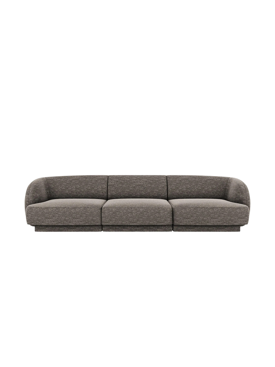 
Modulares Design Sofa „Miley“ (3-Sitzer) - Chenille Grau