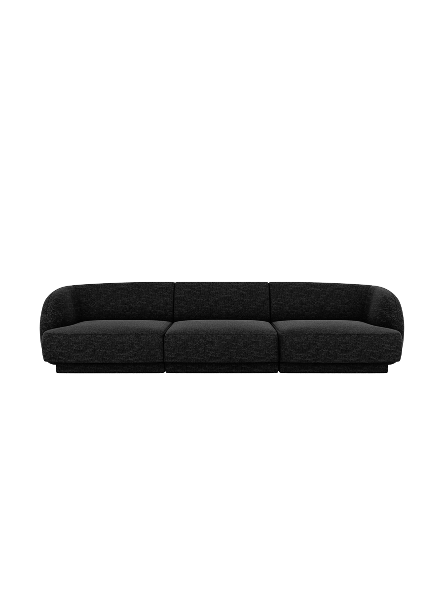 
Modulares Design Sofa „Miley“ (3-Sitzer) - Chenille Schwarz