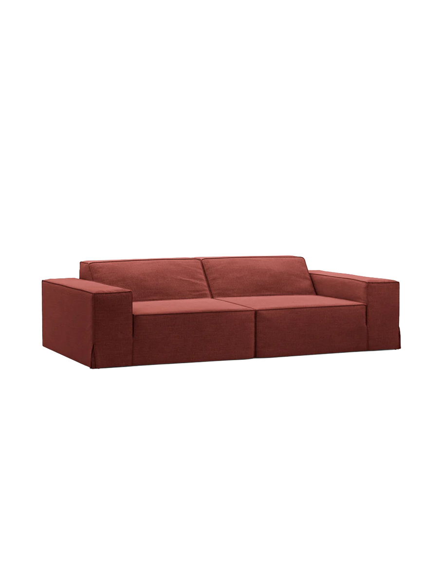 
3-Sitzer Design Sofa „Jodie“ mit abnehmbaren Bezug - Kirschrot