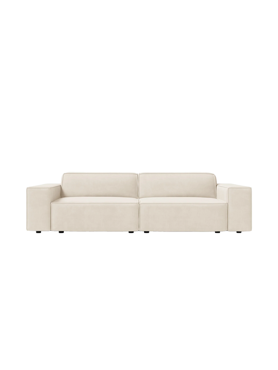 
3-Sitzer Design Sofa „Jodie“ - Samtbezug Soft Beige