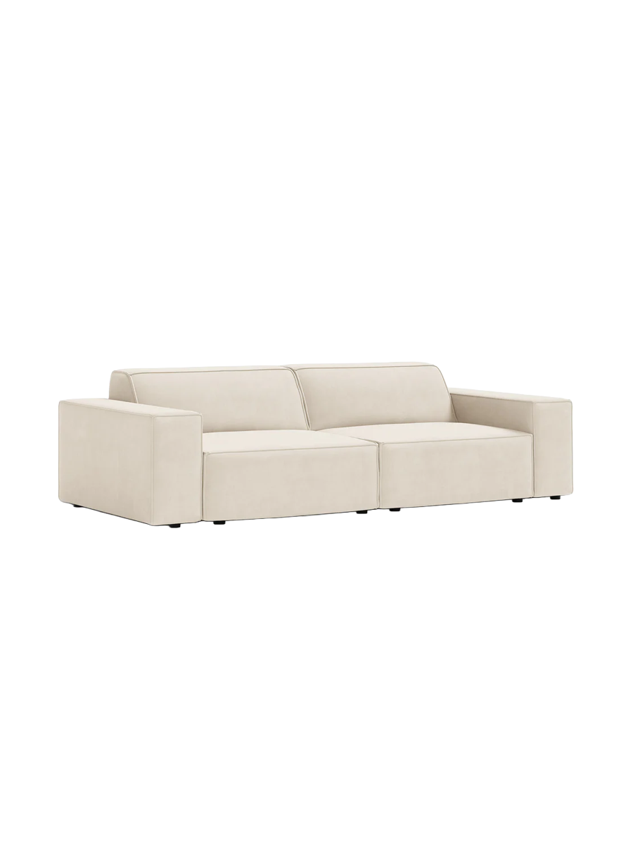 
3-Sitzer Design Sofa „Jodie“ - Samtbezug Soft Beige