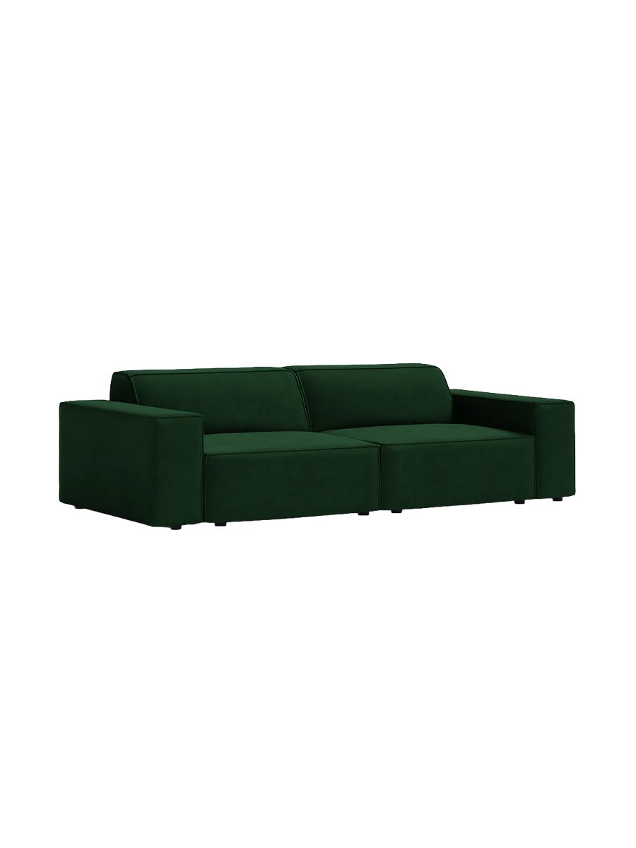
3-Sitzer Design Sofa „Jodie“ - Samtbezug Smaragdgrün