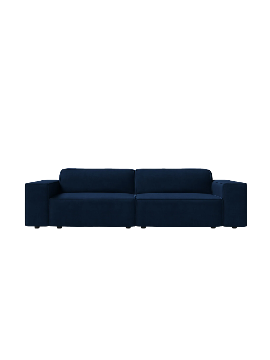
3-Sitzer Design Sofa „Jodie“ - Samtbezug Königsblau