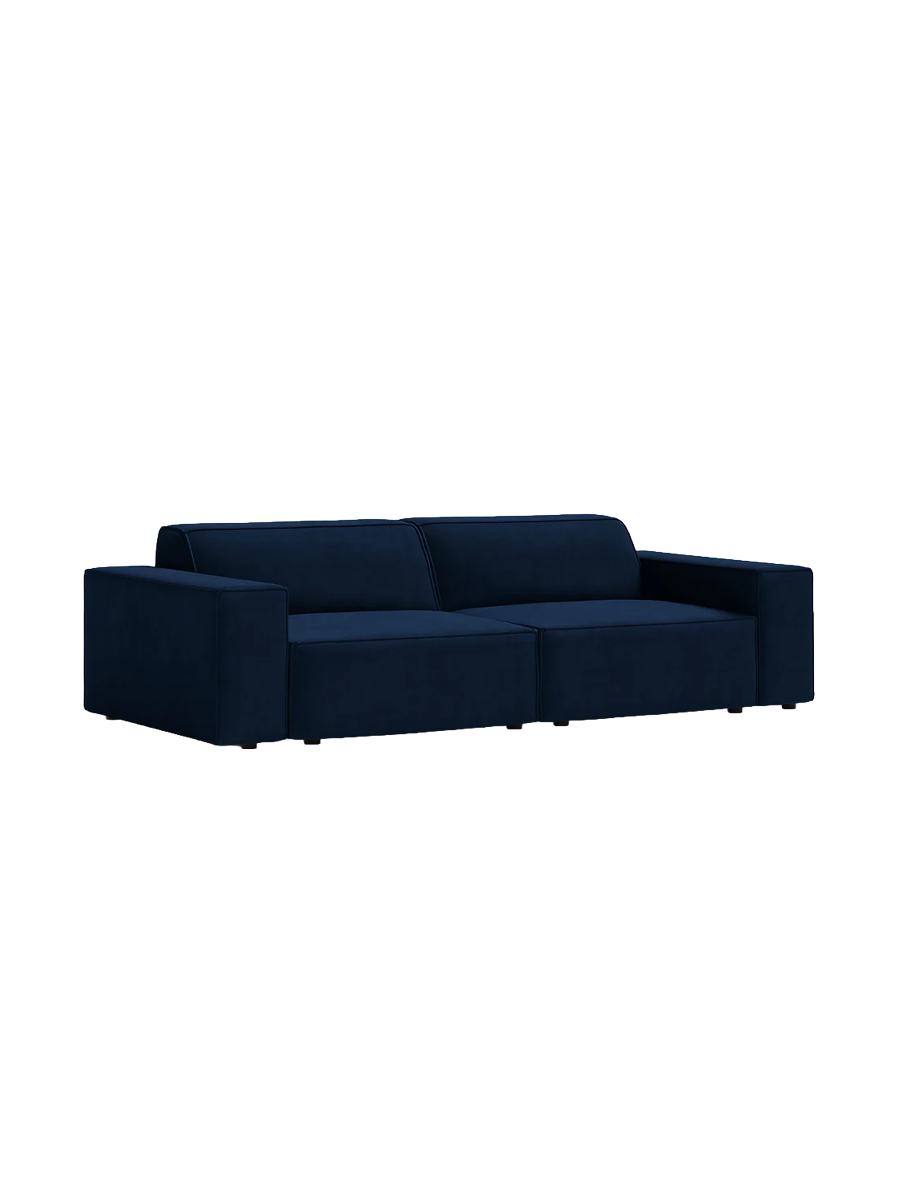 
3-Sitzer Design Sofa „Jodie“ - Samtbezug Königsblau