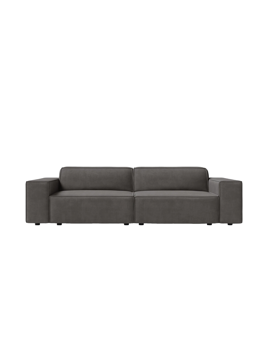 
3-Sitzer Design Sofa „Jodie“ - Samtbezug Hellgrau