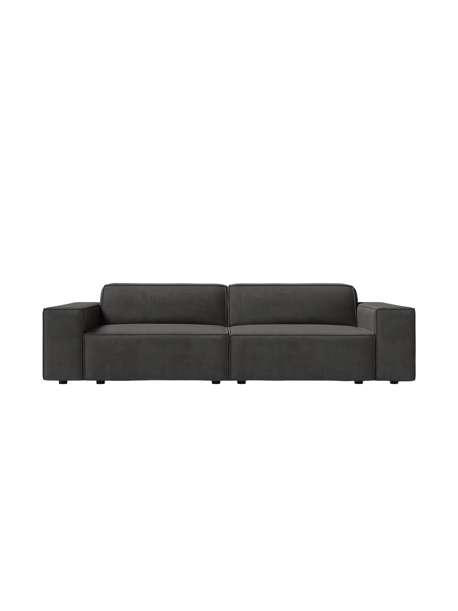 
3-Sitzer Design Sofa „Jodie“ - Samtbezug Grau