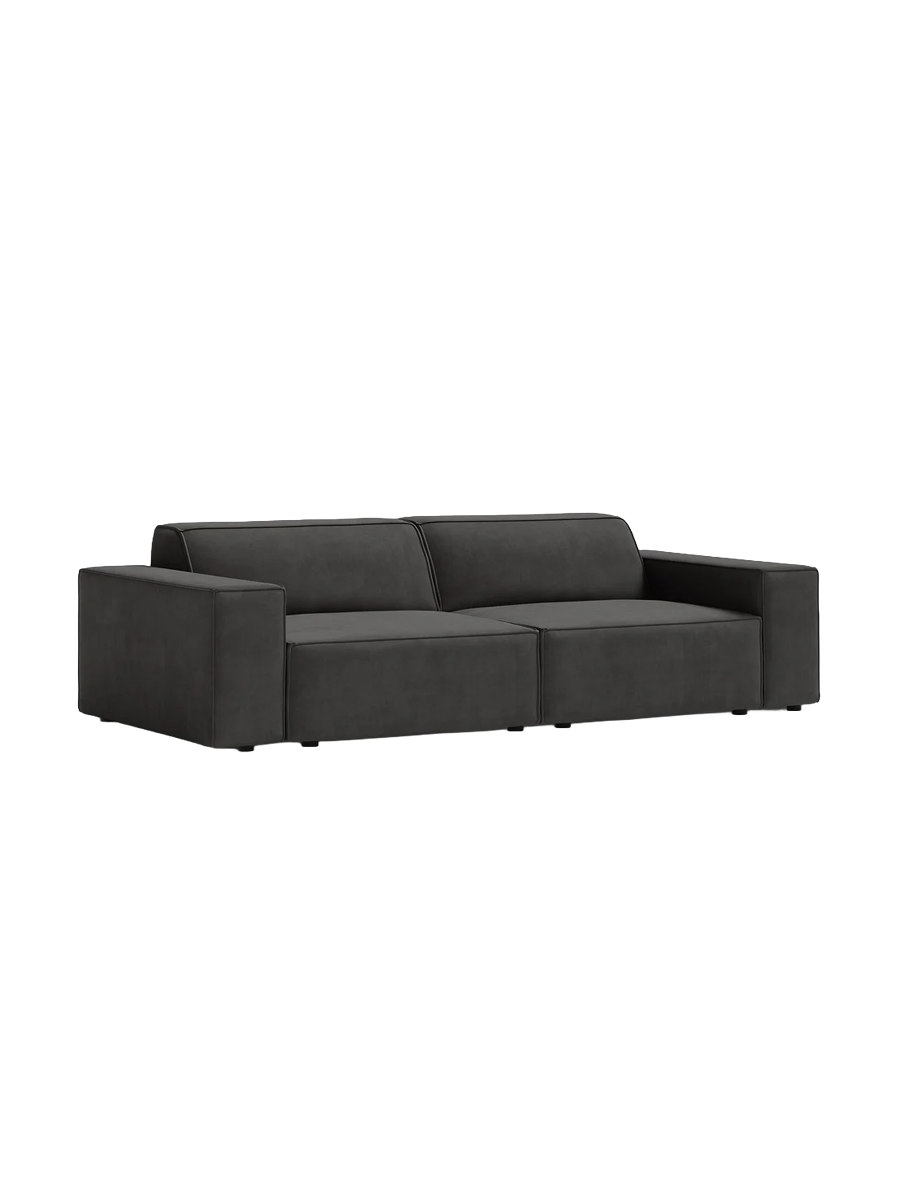 
3-Sitzer Design Sofa „Jodie“ - Samtbezug Grau