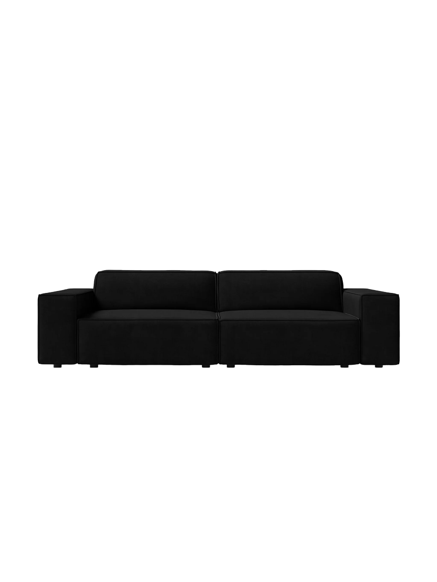 
3-Sitzer Design Sofa „Jodie“ - Samtbezug Schwarz