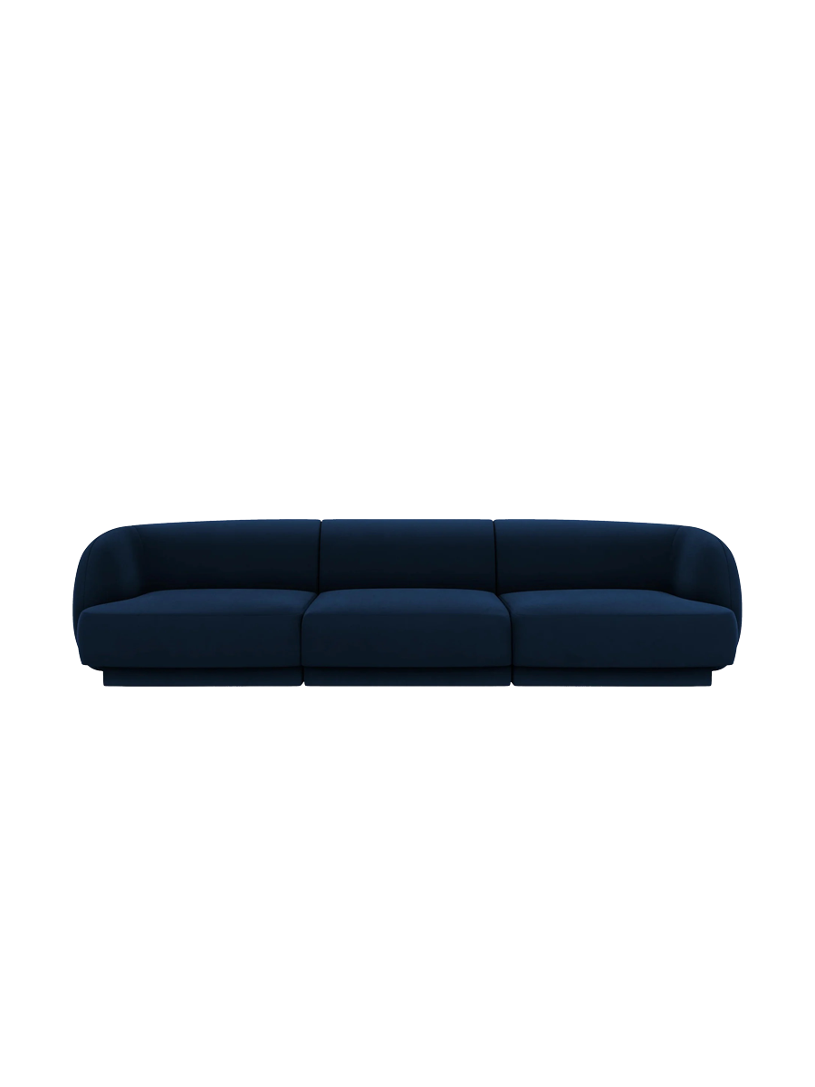 
Modulares Design Sofa „Miley“ (3-Sitzer) - Samt Königsblau