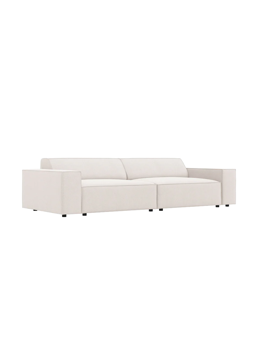 
3-Sitzer Design Sofa „Jodie“ - Strukturstoff Soft Beige