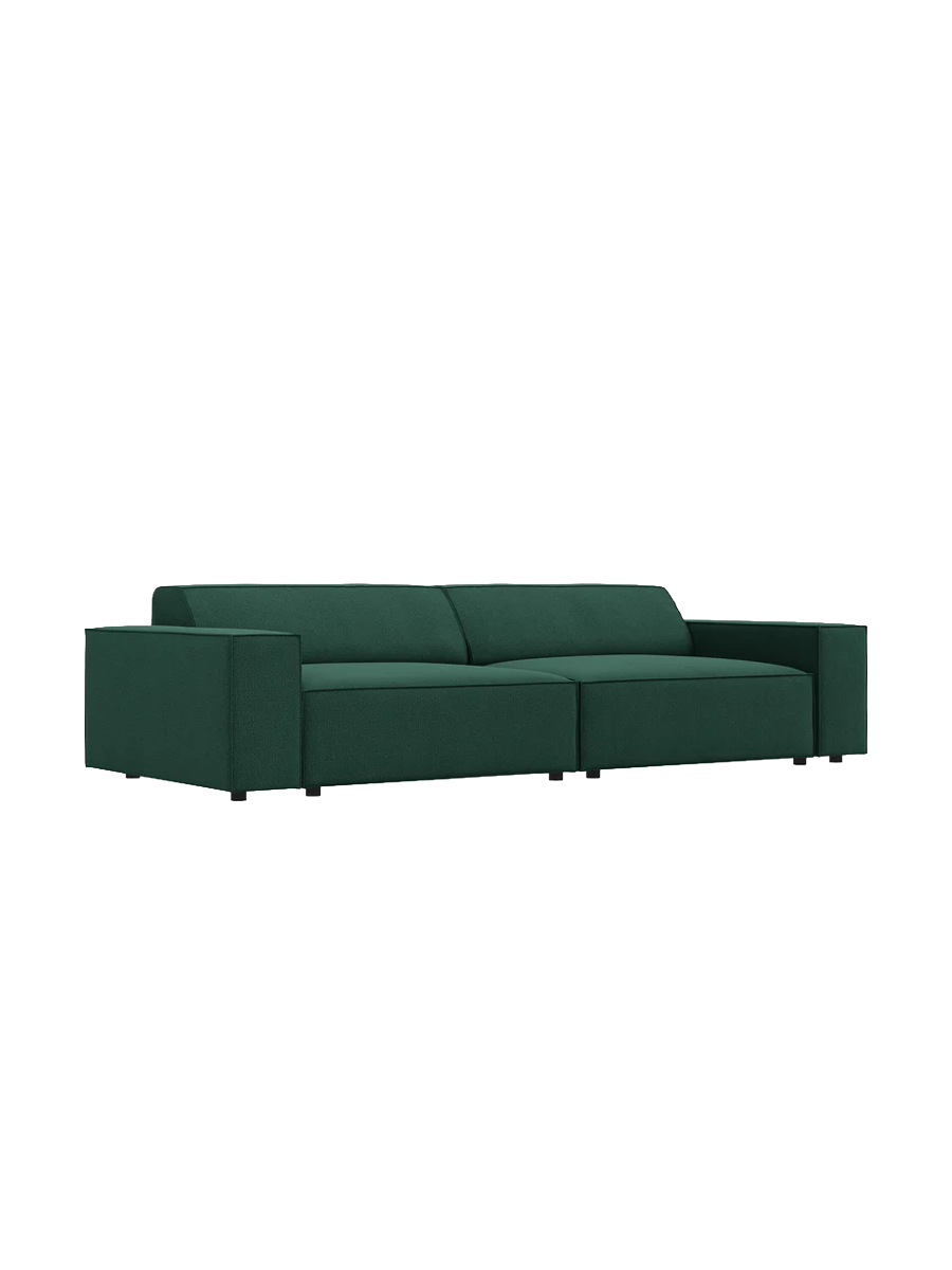 
3-Sitzer Design Sofa „Jodie“ - Strukturstoff Grün