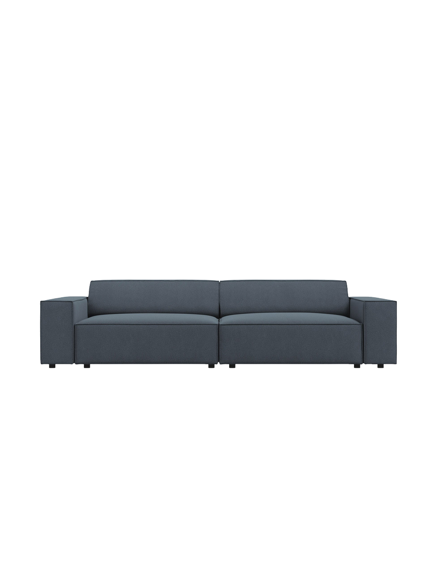 
3-Sitzer Design Sofa „Jodie“ - Strukturstoff Blau