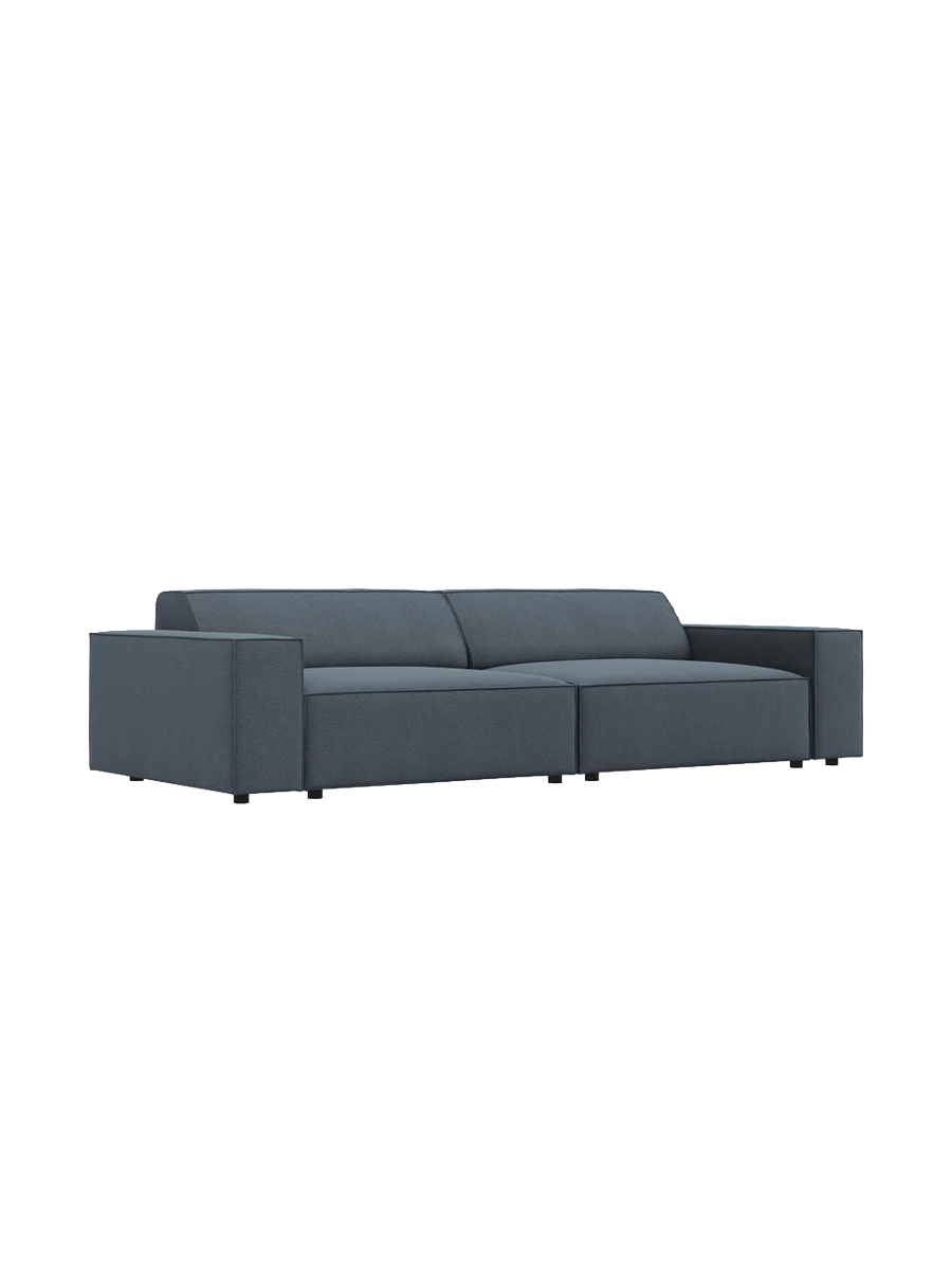 
3-Sitzer Design Sofa „Jodie“ - Strukturstoff Blau