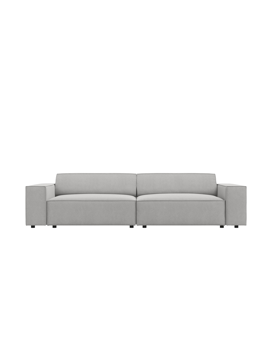 
3-Sitzer Design Sofa „Jodie“ - Strukturstoff Hellgrau