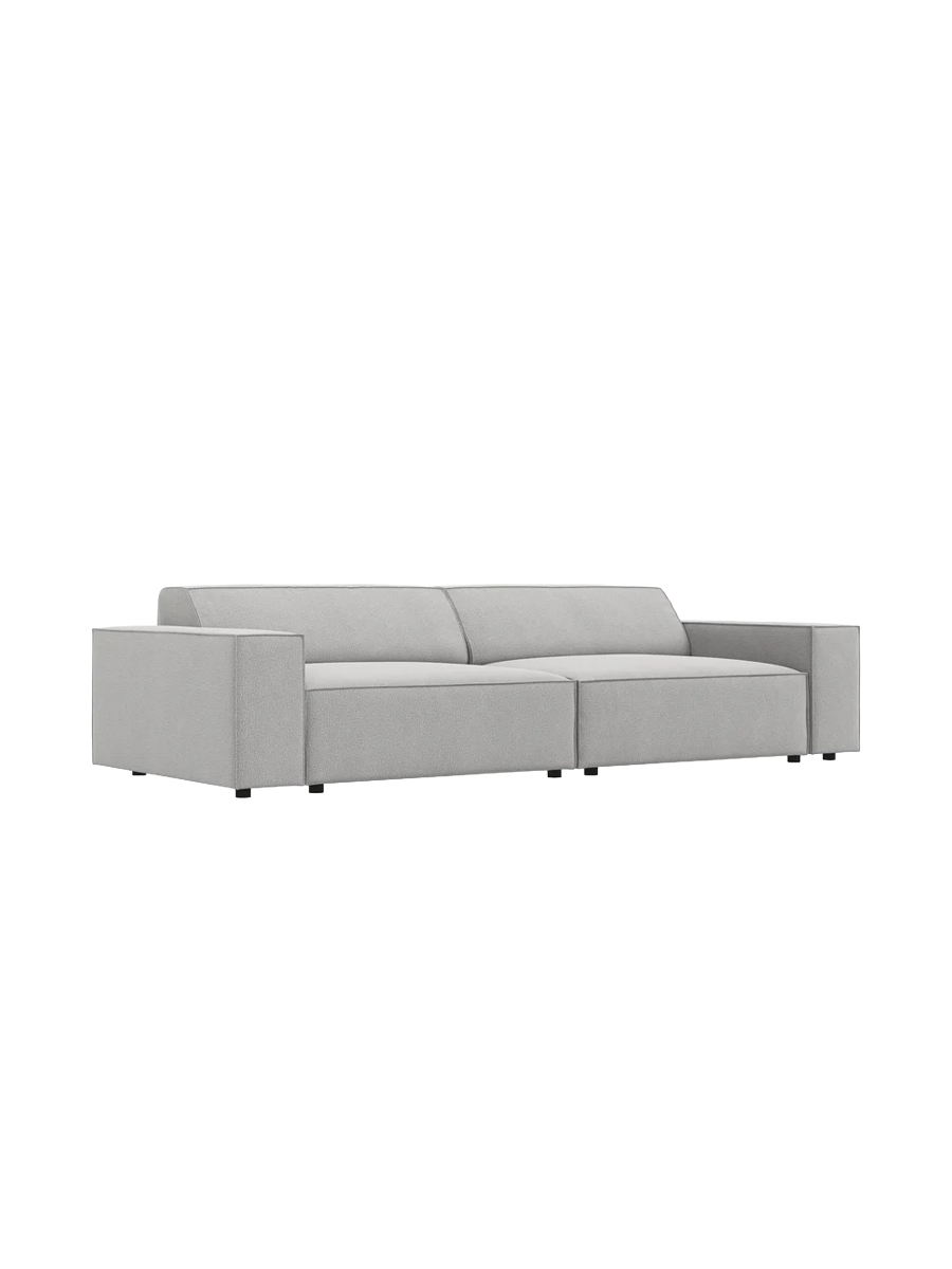 
3-Sitzer Design Sofa „Jodie“ - Strukturstoff Hellgrau