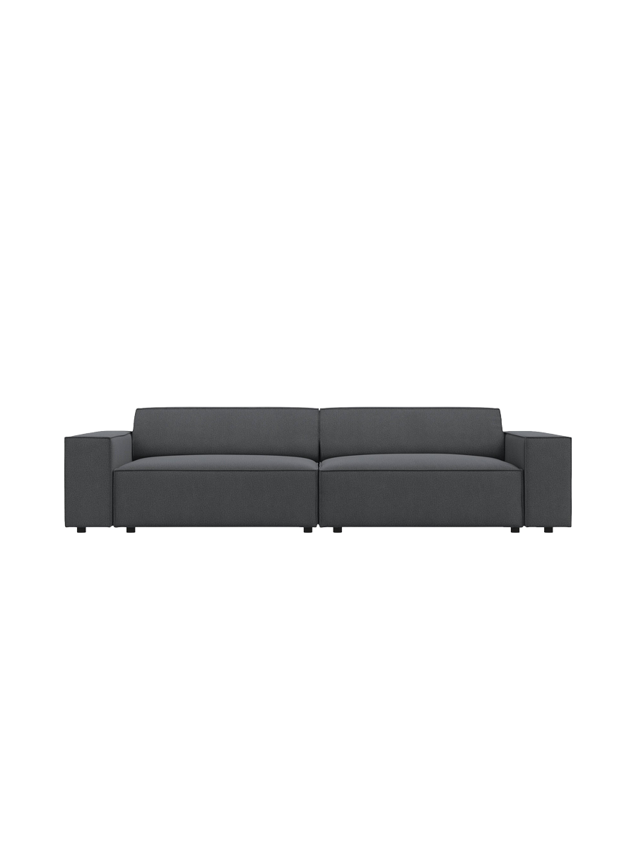 
3-Sitzer Design Sofa „Jodie“ - Strukturstoff Dunkelgrau