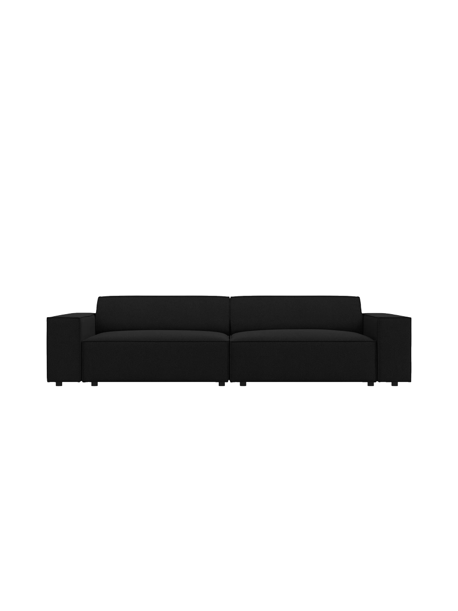 
3-Sitzer Design Sofa „Jodie“ - Strukturstoff Schwarz