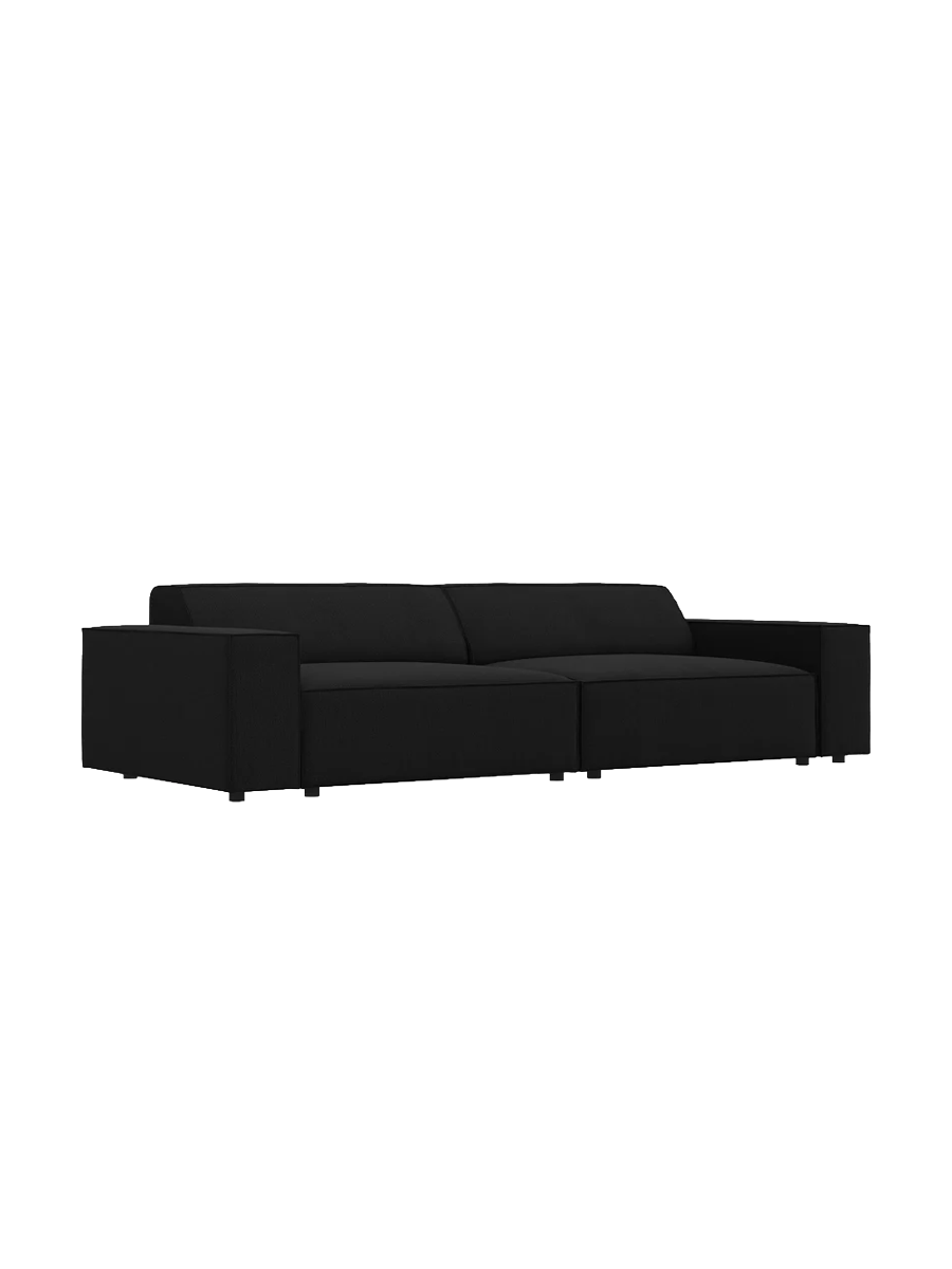 
3-Sitzer Design Sofa „Jodie“ - Strukturstoff Schwarz