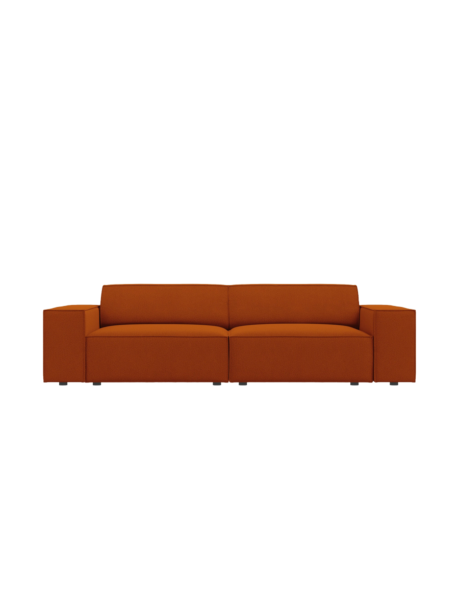 
3-Sitzer Design Sofa „Jodie“ - Strukturstoff Terrakotta