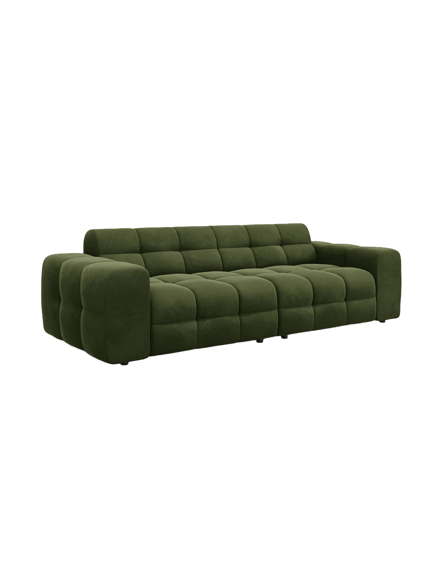 
4-Sitzer Design Sofa „Kendal“ - Samt Armeegrün