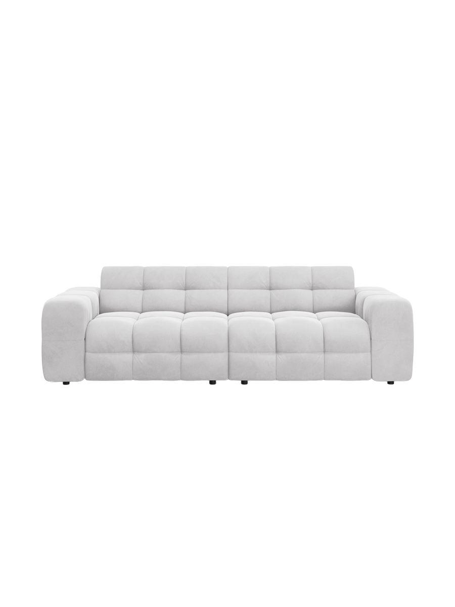 
4-Sitzer Design Sofa „Kendal“ - Samt Hellgrau
