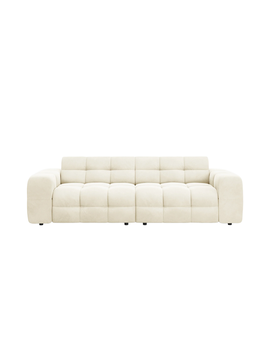 
4-Sitzer Design Sofa „Kendal“ - Samt Elfenbein