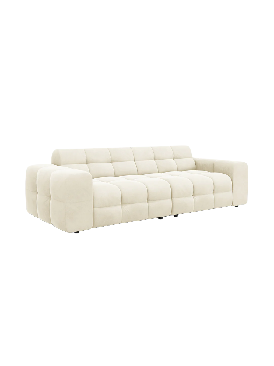 
4-Sitzer Design Sofa „Kendal“ - Samt Elfenbein