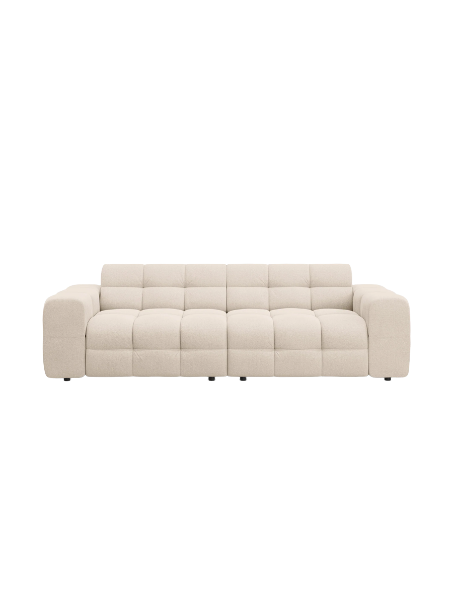 
4-Sitzer Design Sofa „Kendal“ - Strukturstoff Beige