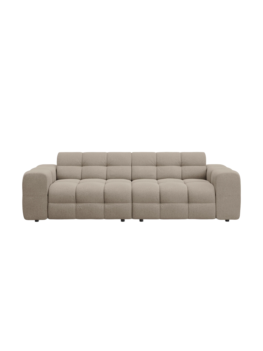 
4-Sitzer Design Sofa „Kendal“ - Strukturstoff Beige dunkel