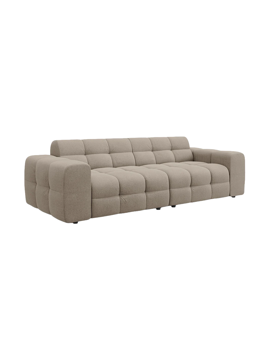 
4-Sitzer Design Sofa „Kendal“ - Strukturstoff Beige dunkel