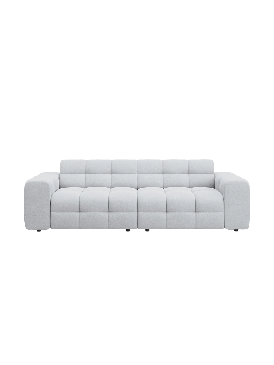 
4-Sitzer Design Sofa „Kendal“ - Strukturstoff Hellgrau