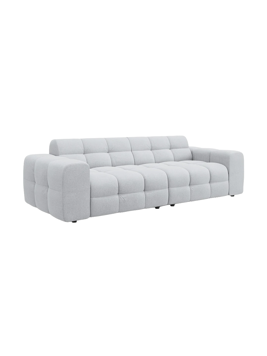 
4-Sitzer Design Sofa „Kendal“ - Strukturstoff Hellgrau