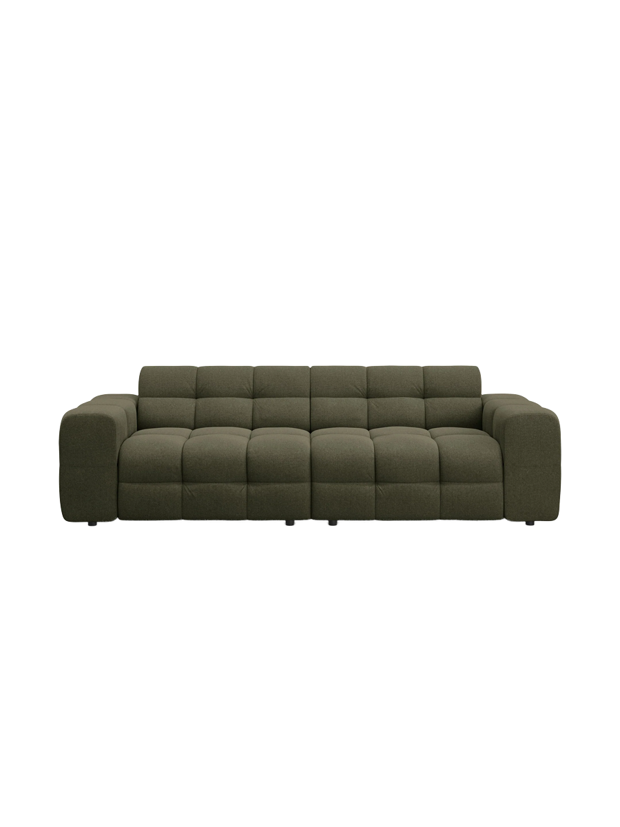
4-Sitzer Design Sofa „Kendal“ - Strukturstoff Grün
