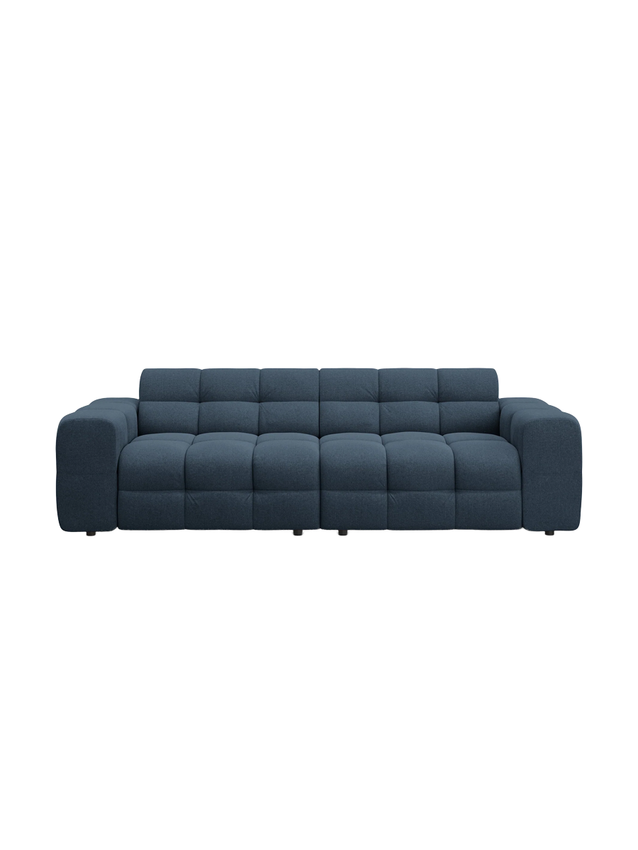 
4-Sitzer Design Sofa „Kendal“ - Strukturstoff Marineblau
