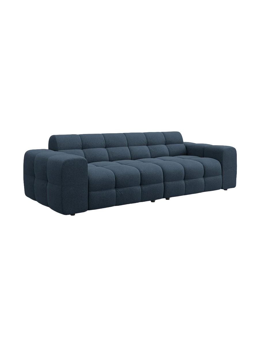 
4-Sitzer Design Sofa „Kendal“ - Strukturstoff Marineblau