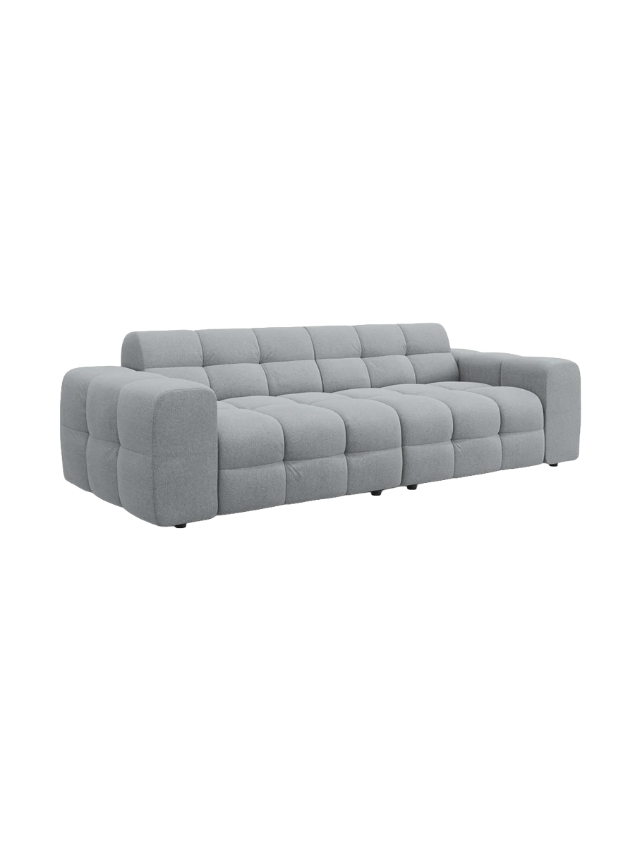 
4-Sitzer Design Sofa „Kendal“ - Strukturstoff Platin