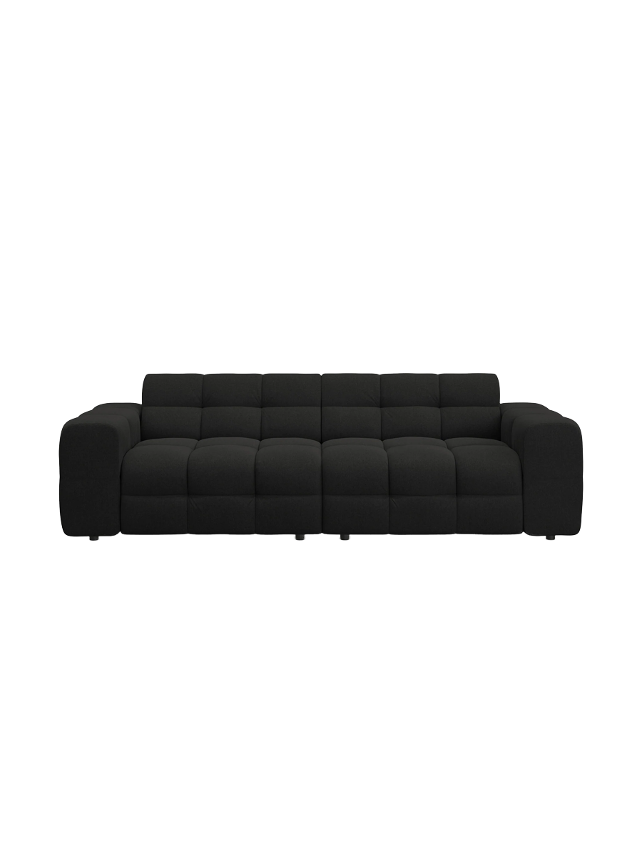 
4-Sitzer Design Sofa „Kendal“ - Strukturstoff Schwarz