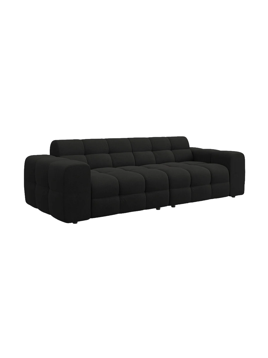 
4-Sitzer Design Sofa „Kendal“ - Strukturstoff Schwarz