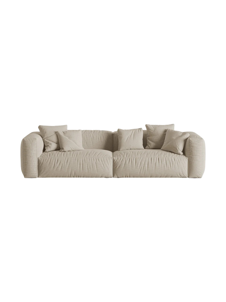 
Modular 4-Seater Design Sofa "Martina" - Structured Fabric Light Beige / Seat depth 76 cm