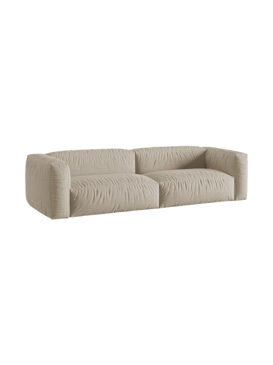 
Modular 4-Seater Design Sofa "Martina" - Structured Fabric Light Beige / Seat depth 76 cm