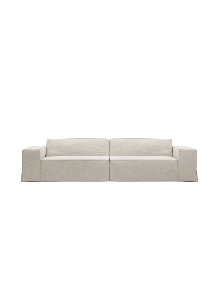 
4-Sitzer Design Sofa „Jodie“ mit abnehmbaren Bezug - Natural / Eckteil links