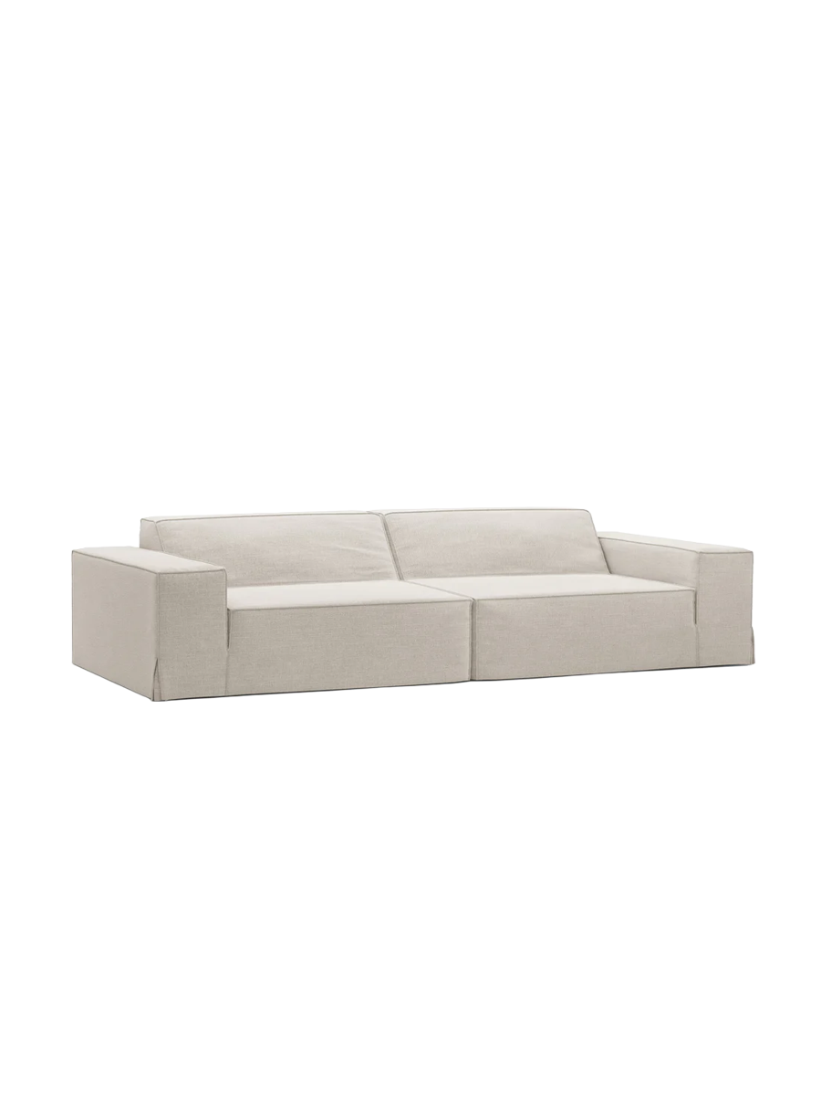 
4-Sitzer Design Sofa „Jodie“ mit abnehmbaren Bezug - Natural / Eckteil links