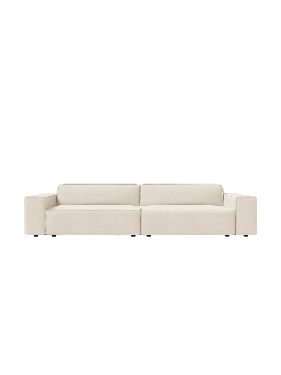 
4-Sitzer Design Sofa „Jodie“ - Samtbezug Soft Beige