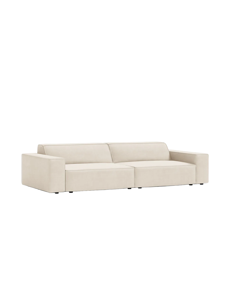 
4-Sitzer Design Sofa „Jodie“ - Samtbezug Soft Beige
