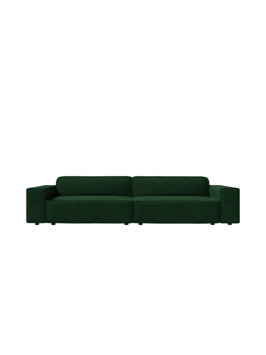 
4-Sitzer Design Sofa „Jodie“ - Samtbezug Smaragdgrün
