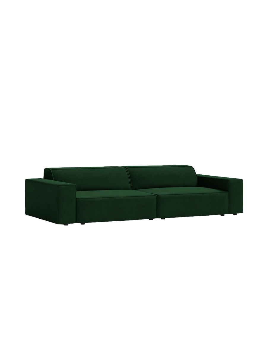 
4-Sitzer Design Sofa „Jodie“ - Samtbezug Smaragdgrün