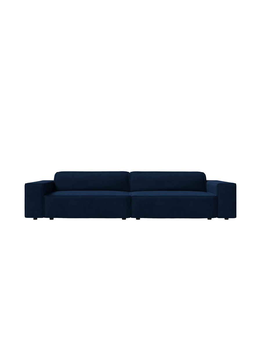
4-Sitzer Design Sofa „Jodie“ - Samtbezug Königsblau
